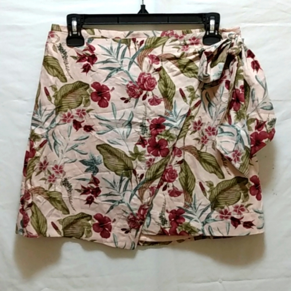 Maison d'Amelie Linen Blend floral skirt small